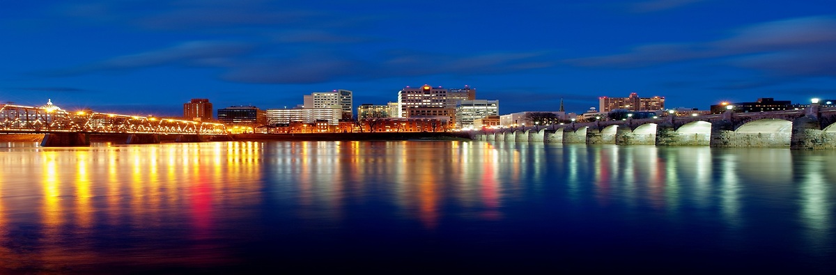 Harrisburg at night