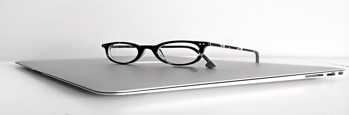 computer and glasses